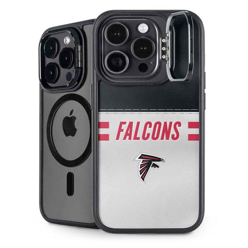 NFL Atlanta Falcons White Striped iPhone 15 Pro Kickstand Case